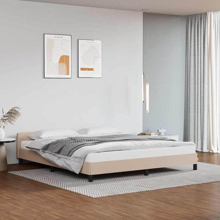 Sengeramme med hovedgærde uden madras Cappuccino 160x200 cm
