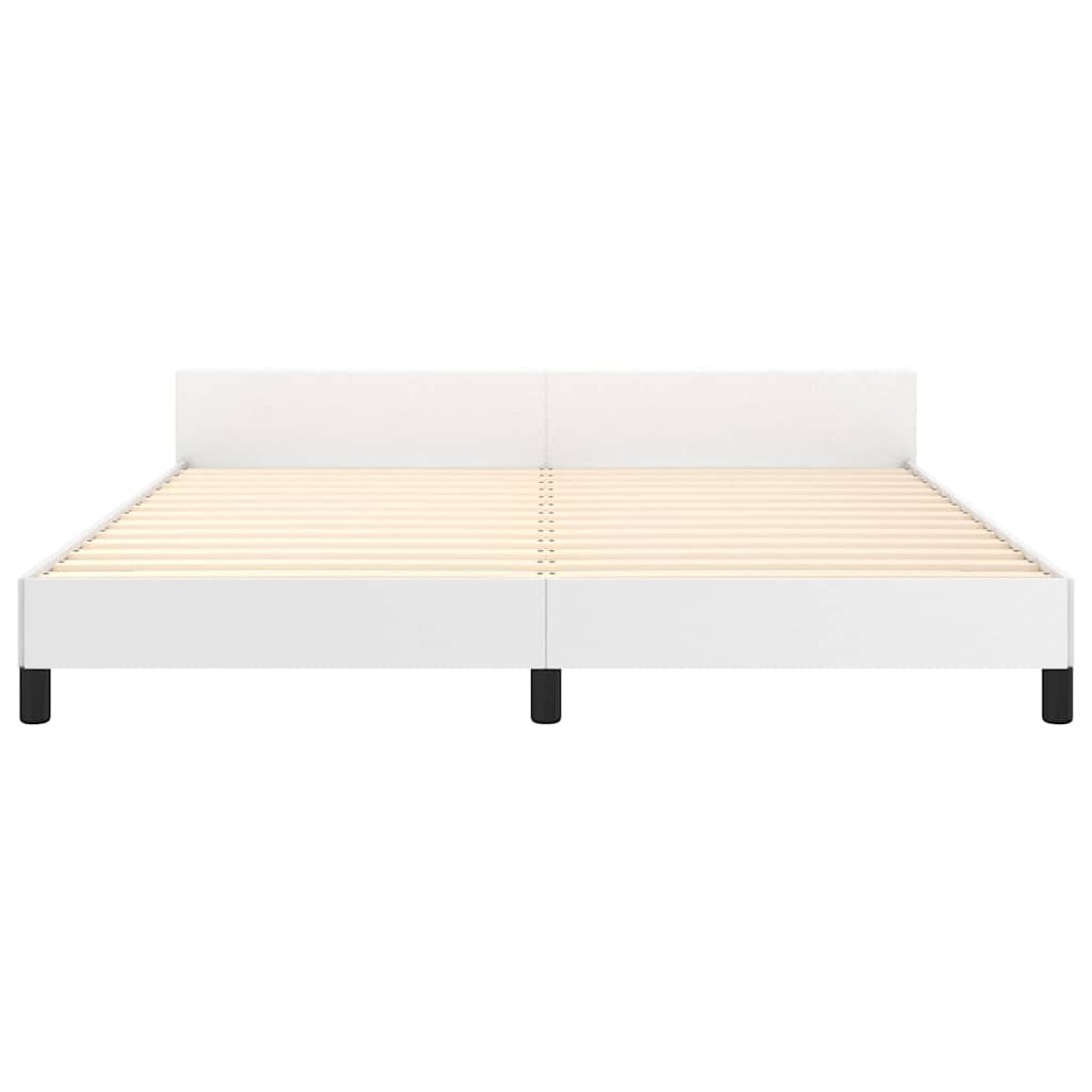 Sengeramme med hovedgærde uden madras Hvid 180x200 cm