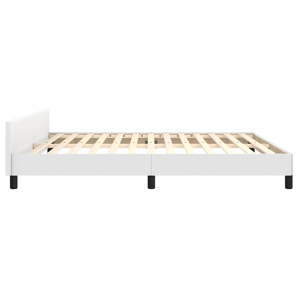Sengeramme med hovedgærde uden madras Hvid 180x200 cm