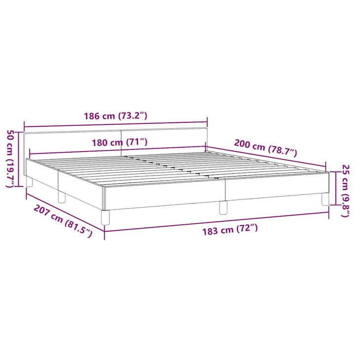 Sengeramme med hovedgærde uden madras Hvid 180x200 cm