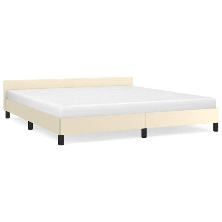 Sengeramme med hovedgærde uden madras Creme 180x200 cm