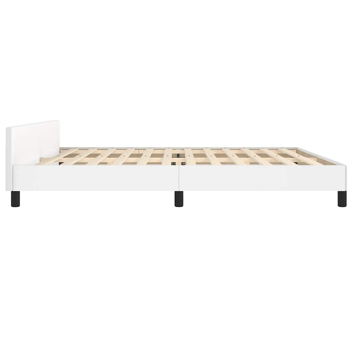 Sengeramme med hovedgærde uden madras Hvid 200x200 cm