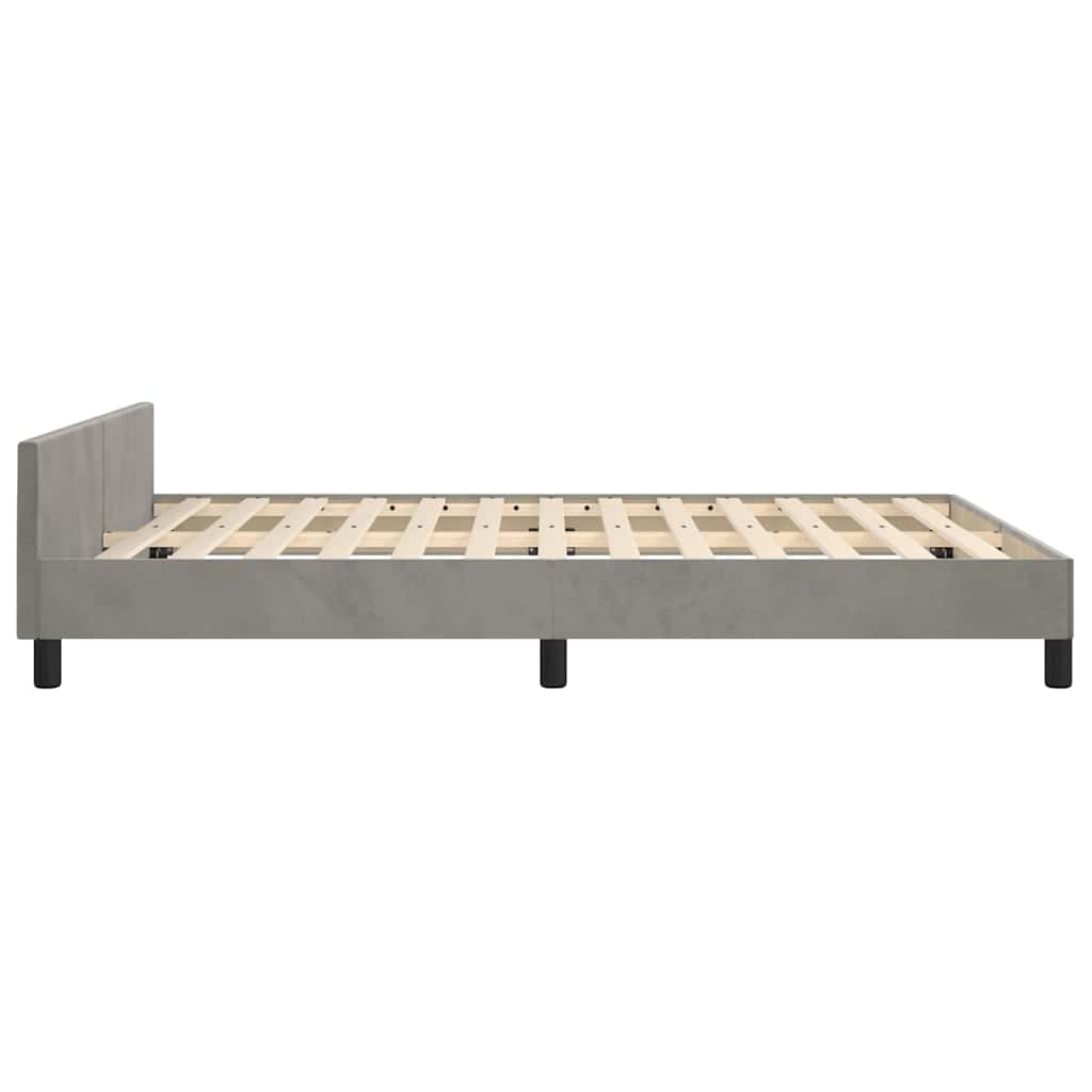 Sengeramme uden madras Lysegrå 140x190 cm Fløjl