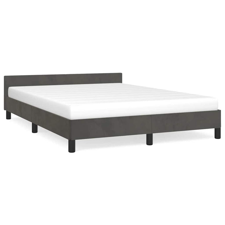 Sengeramme uden madras Mørkegrå 140x190 cm Fløjl