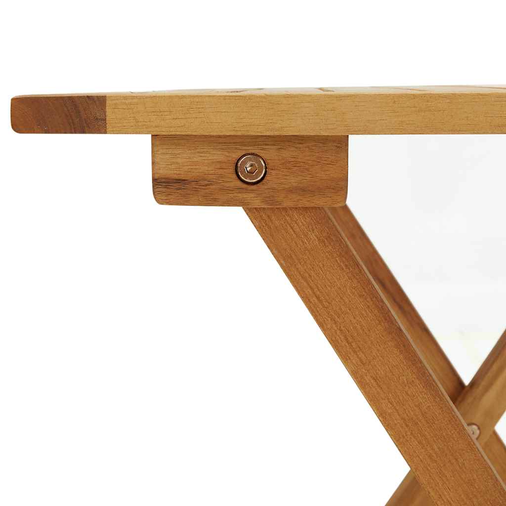 dækstol med fodstøtte og bord massivt akacietræ