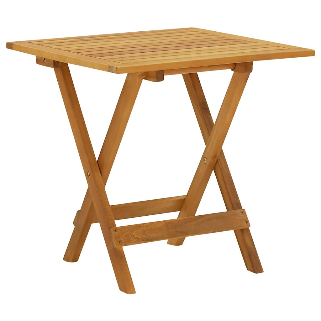 dækstole med fodstøtte og bord massivt akacietræ