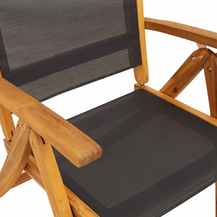 foldbare havestole 4 stk. massivt akacietræ og textilene