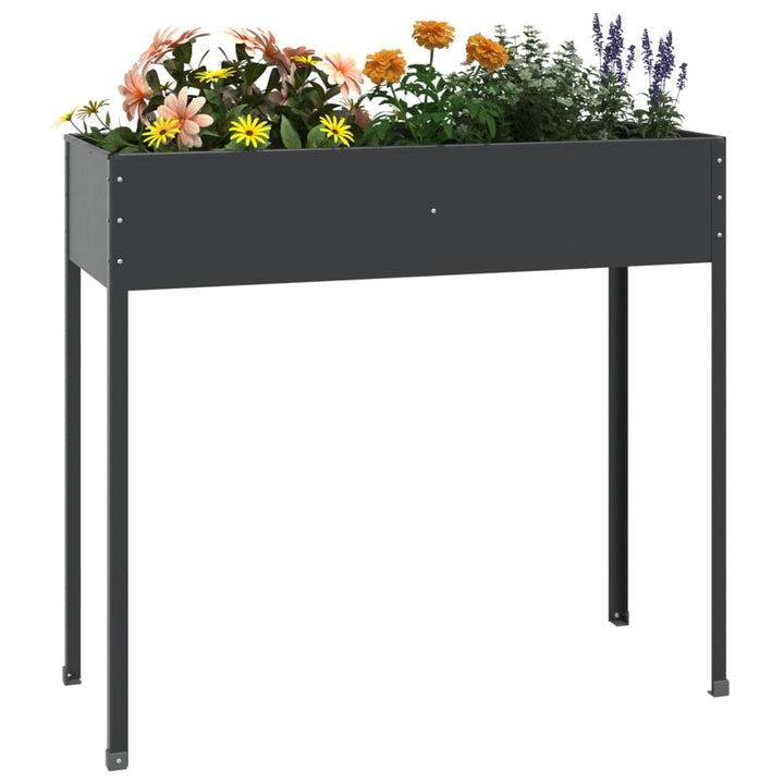 plantekasse 100,5x40,5x90 cm galvaniseret stål antracitgrå