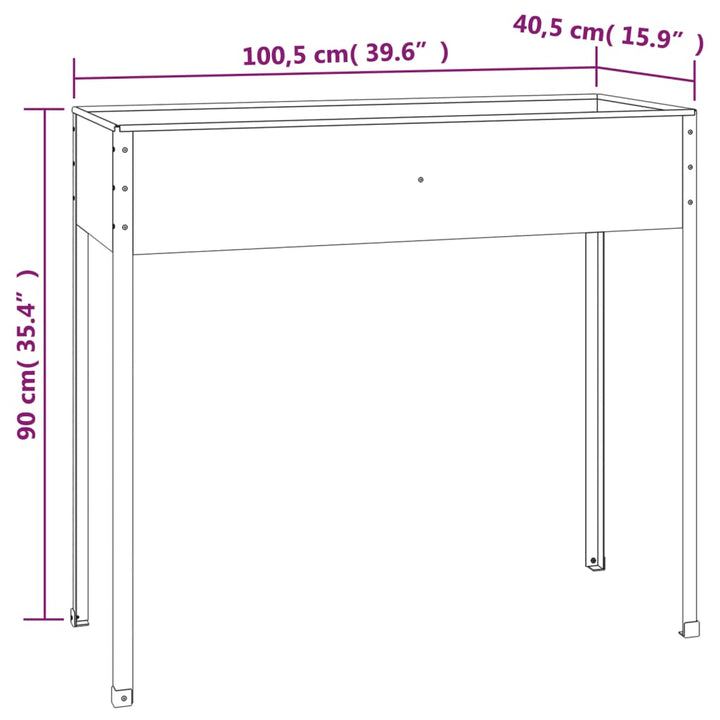 plantekasse 100,5x40,5x90 cm galvaniseret stål antracitgrå