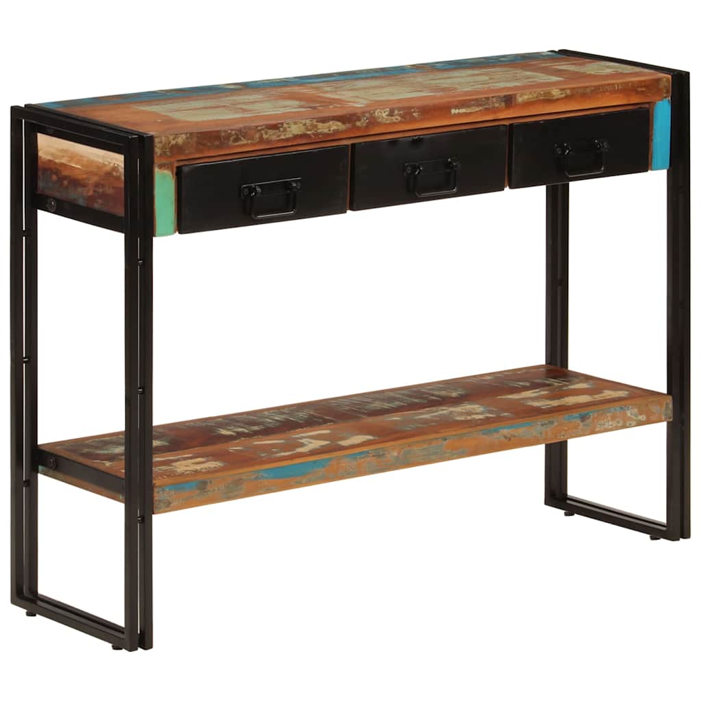 konsolbord 110x30x76 cm massivt genbrugstræ