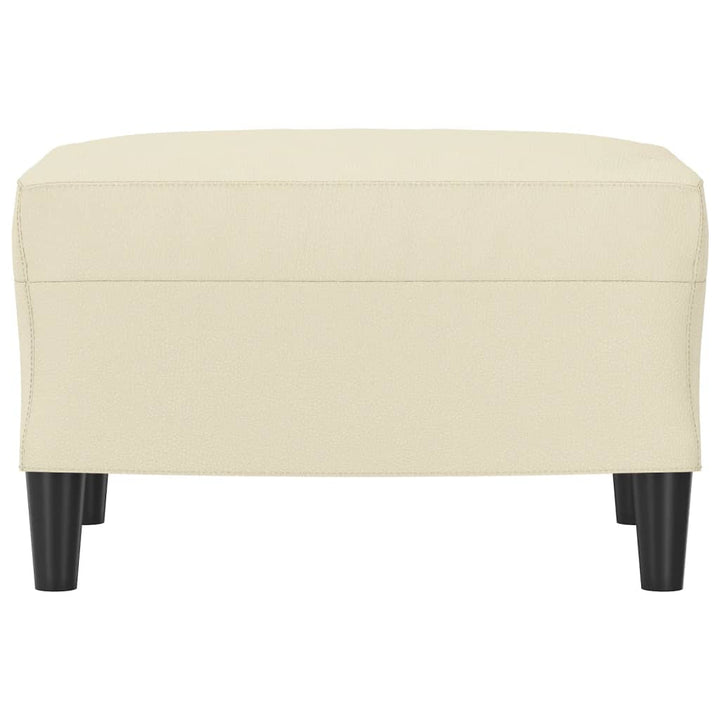 fodskammel 60x50x41 cm kunstlæder cremefarvet