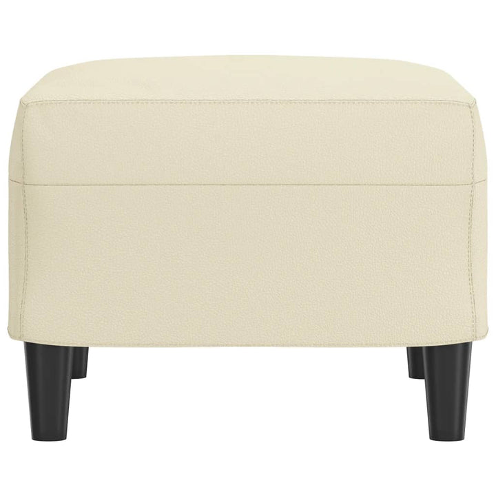 fodskammel 60x50x41 cm kunstlæder cremefarvet