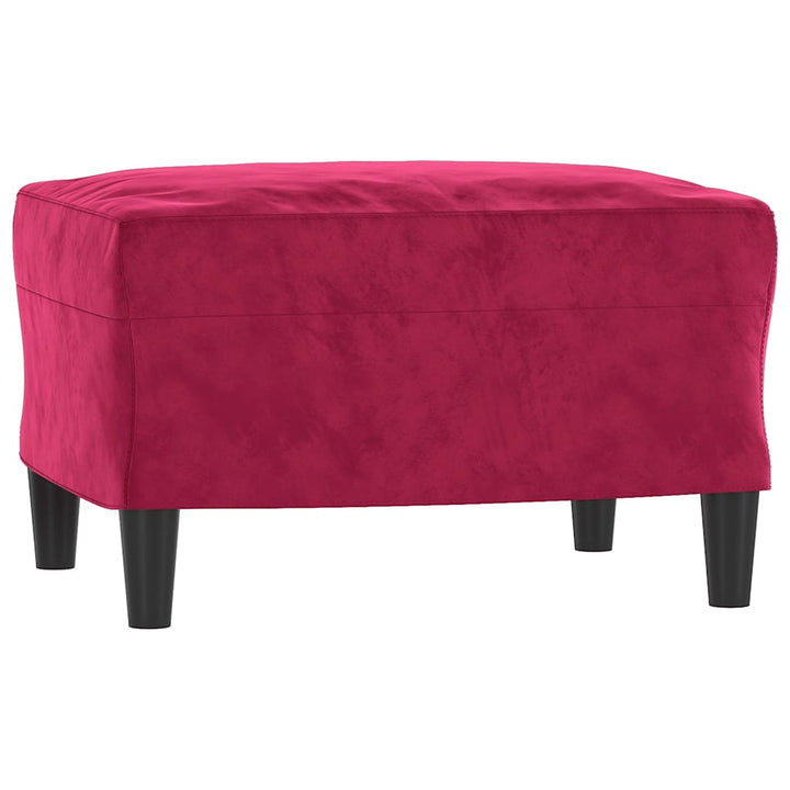 fodskammel 60x50x41 cm velour vinrød