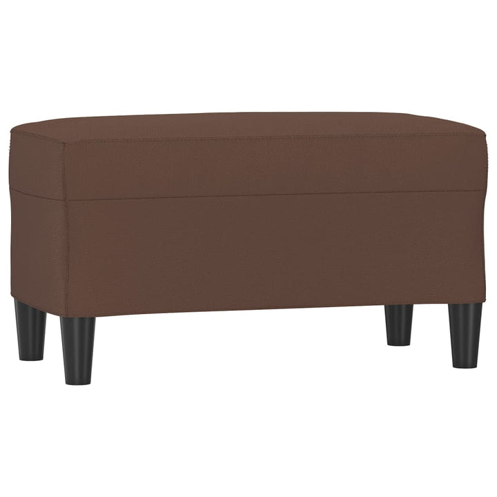 bænk 70x35x41 cm kunstlæder brun