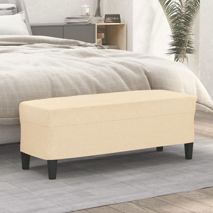 bænk 100x35x41 cm stof cremefarvet