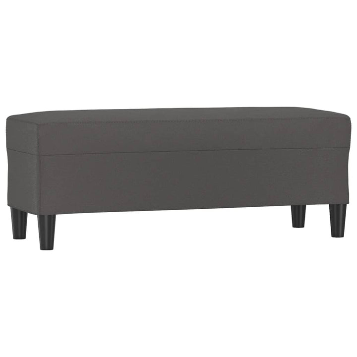 bænk 100x35x41 cm kunstlæder grå