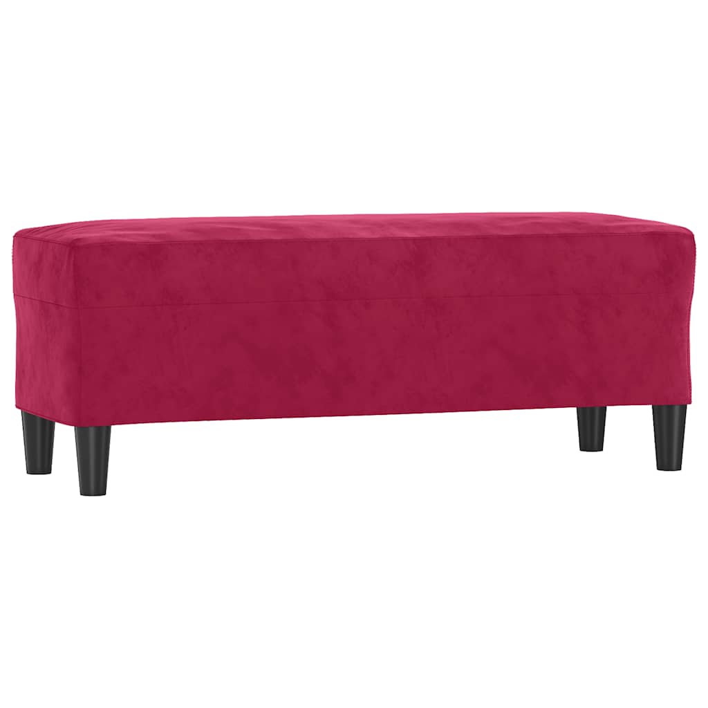 bænk 100x35x41 cm velour vinrød
