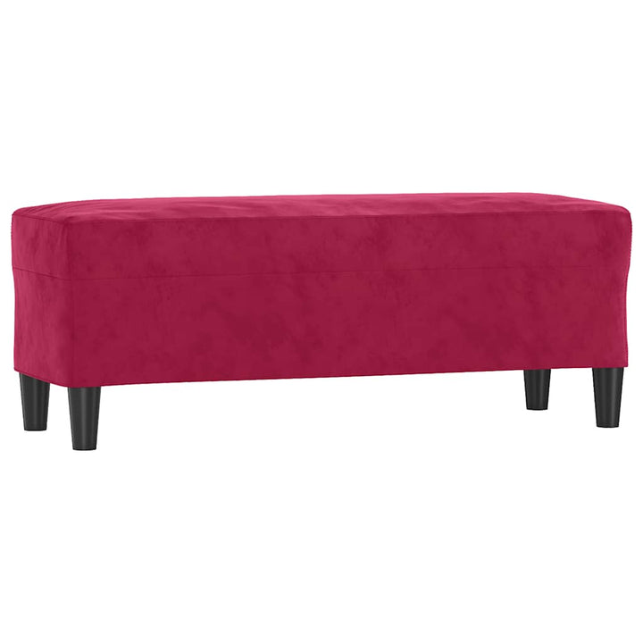 bænk 100x35x41 cm velour vinrød