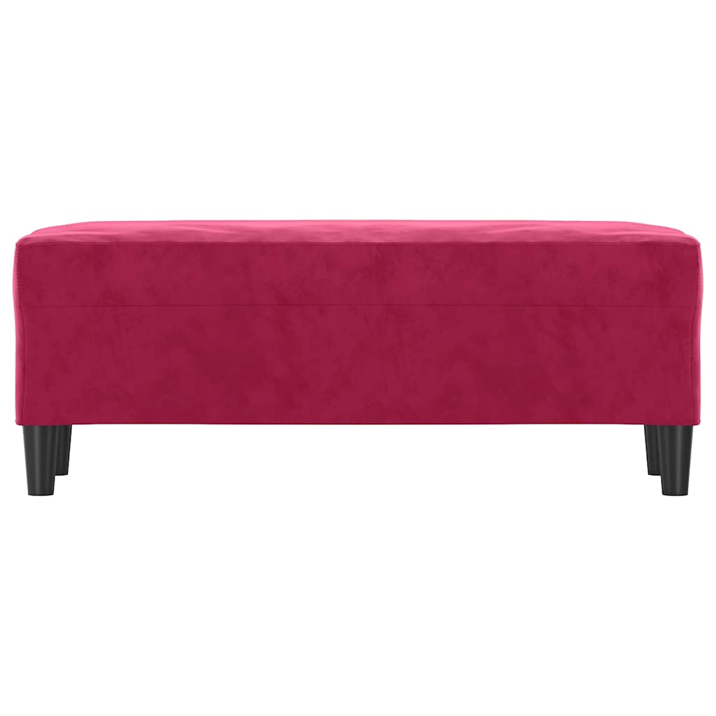 bænk 100x35x41 cm velour vinrød