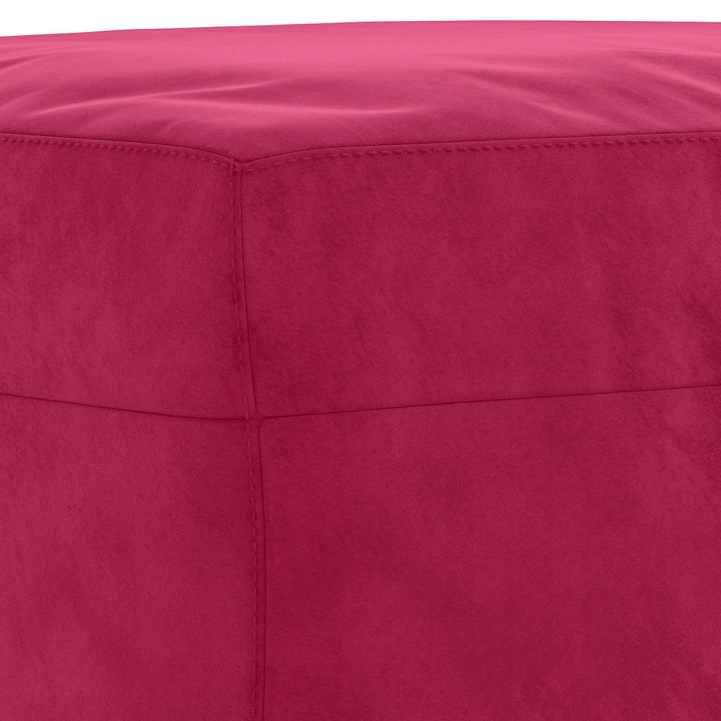 bænk 100x35x41 cm velour vinrød