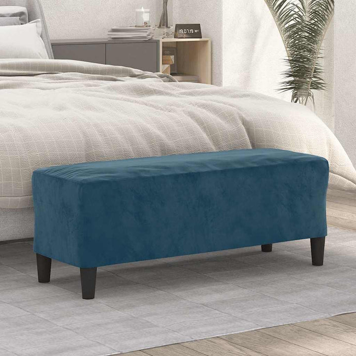 bænk 100x35x41 cm velour blå