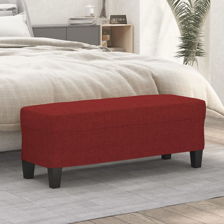bænk 100x35x41 cm stof vinrød