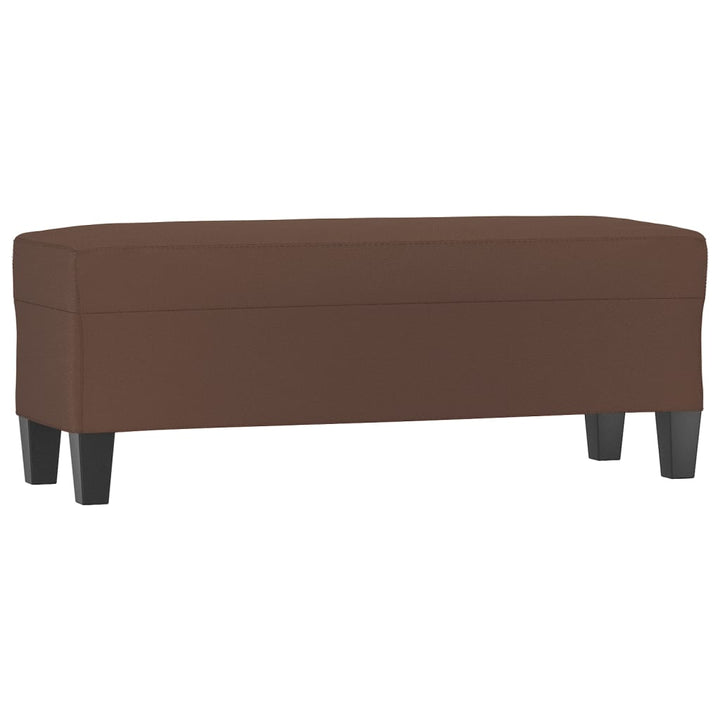 bænk 100x35x41 cm kunstlæder brun