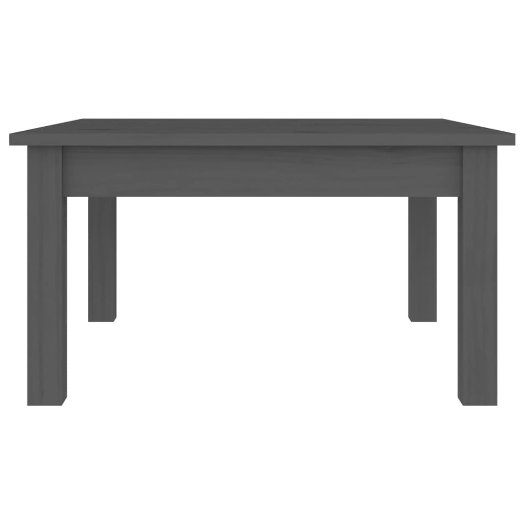 sofabord 55x55x30 cm massivt fyrretræ grå