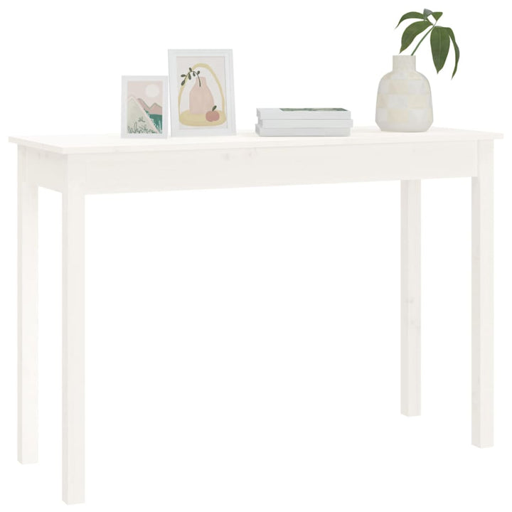 konsolbord 110x40x75 cm massivt fyrretræ hvid