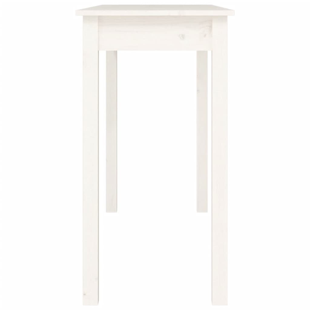 konsolbord 110x40x75 cm massivt fyrretræ hvid