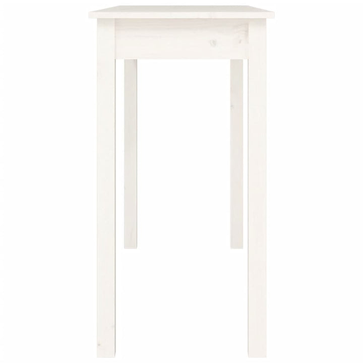 konsolbord 110x40x75 cm massivt fyrretræ hvid