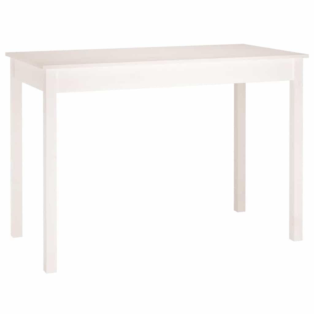 spisebord 110x55x75 cm massivt fyrretræ hvid
