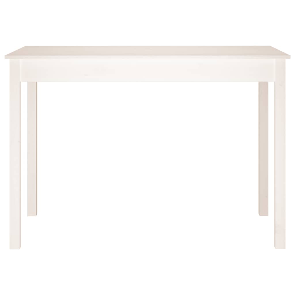 spisebord 110x55x75 cm massivt fyrretræ hvid