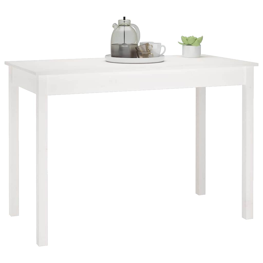 spisebord 110x55x75 cm massivt fyrretræ hvid