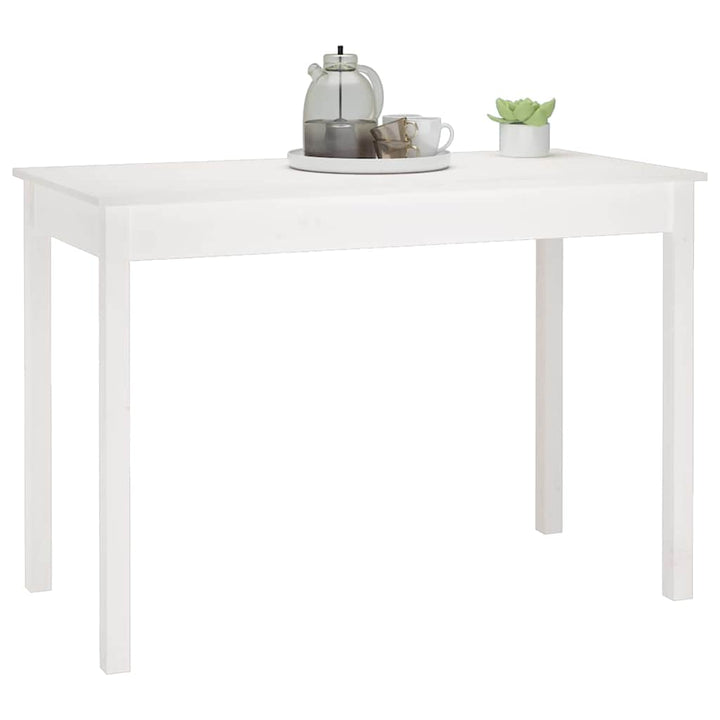 spisebord 110x55x75 cm massivt fyrretræ hvid