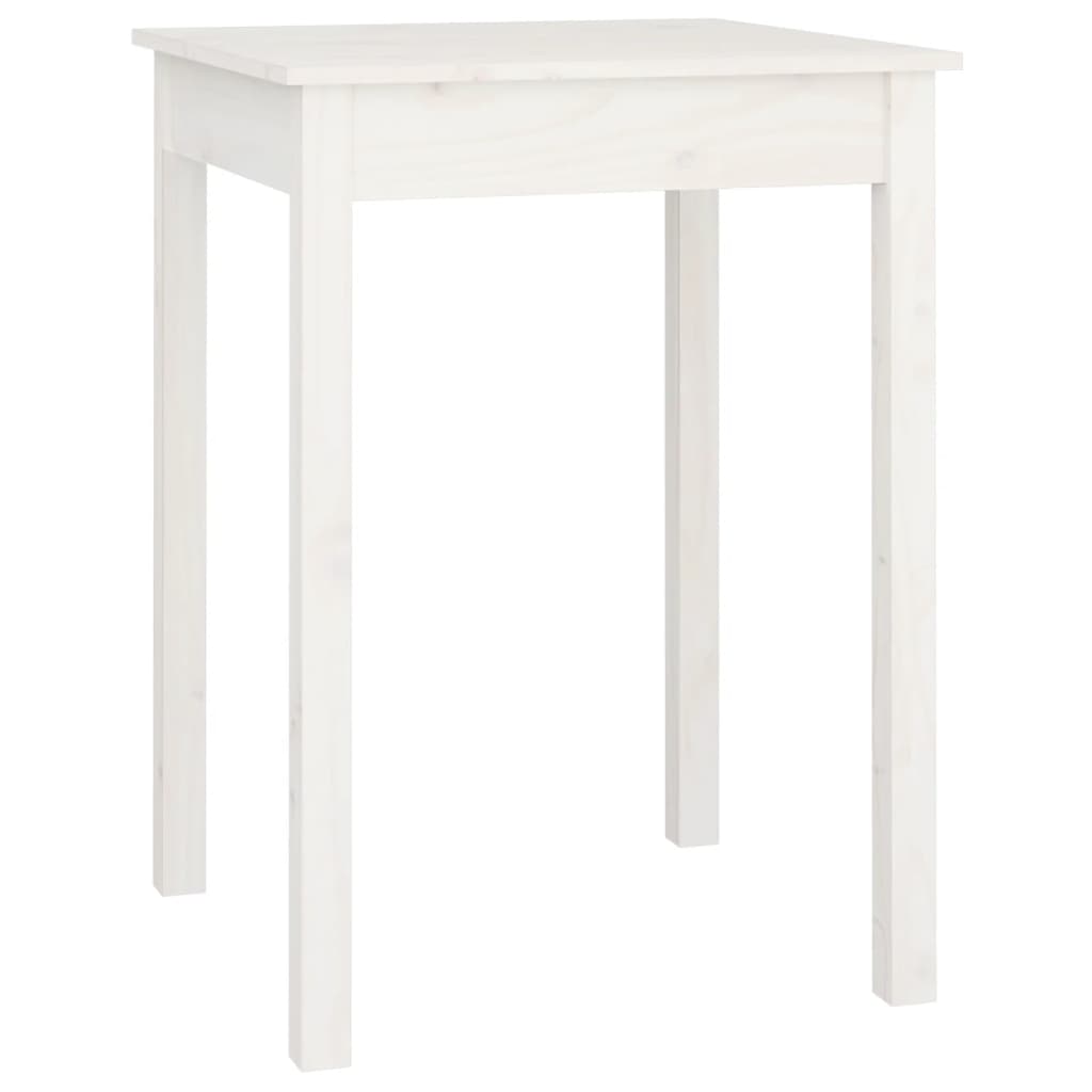 spisebord 55x55x75 cm massivt fyrretræ hvid