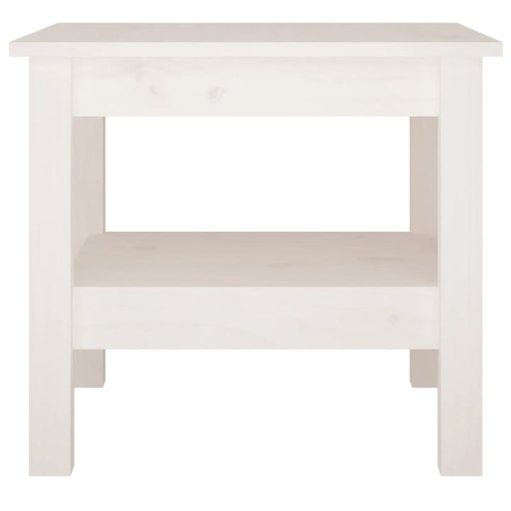 sofabord hvid 45x45x40 cm massivt træ fyrretræ