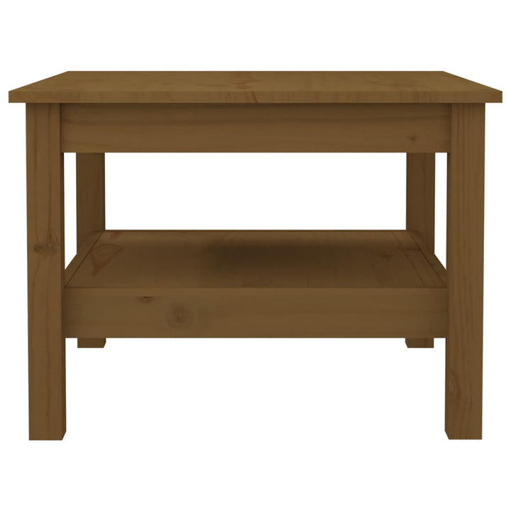 sofabord 55x55x40 cm massivt fyrretræ gyldenbrun