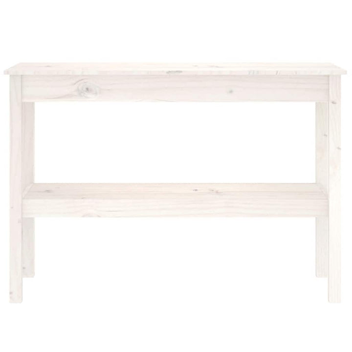 konsolbord 110x40x75 cm massivt fyrretræ hvid