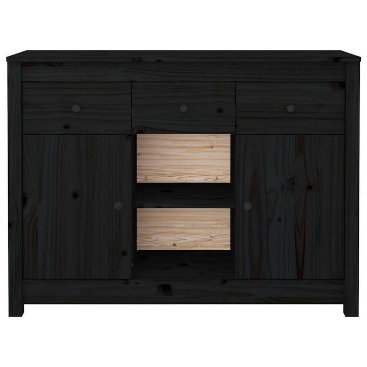 skænk 100x35x74,5 cm massivt fyrretræ sort