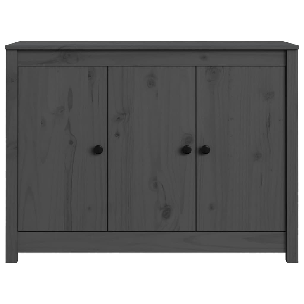 skænk 100x35x74 cm massivt fyrretræ grå