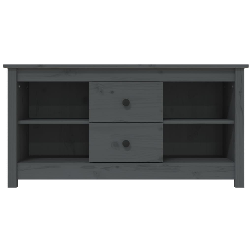 tv-bord 103x36,5x52 cm massivt fyrretræ grå