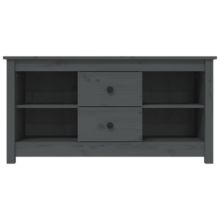 tv-bord 103x36,5x52 cm massivt fyrretræ grå