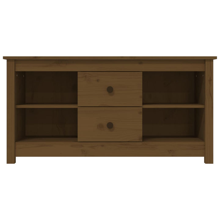 tv-bord 103x36,5x52 cm massivt fyrretræ gyldenbrun