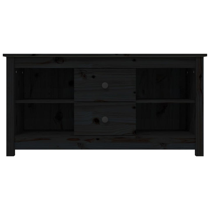 tv-bord 103x36,5x52 cm massivt fyrretræ sort
