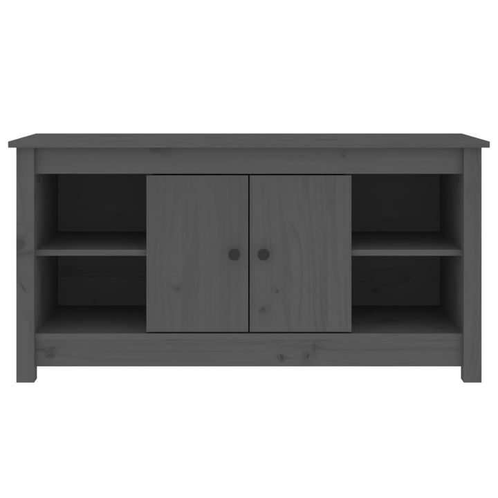 tv-bord 103x36,5x52 cm massivt fyrretræ grå