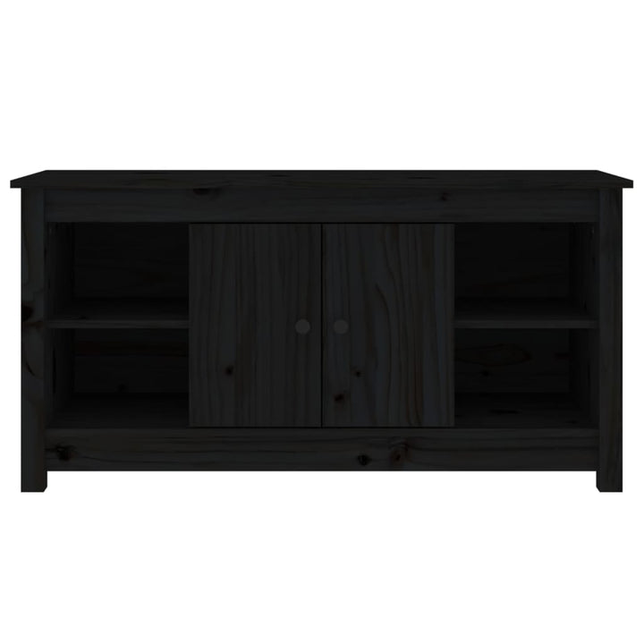 tv-bord 103x36,5x52 cm massivt fyrretræ sort