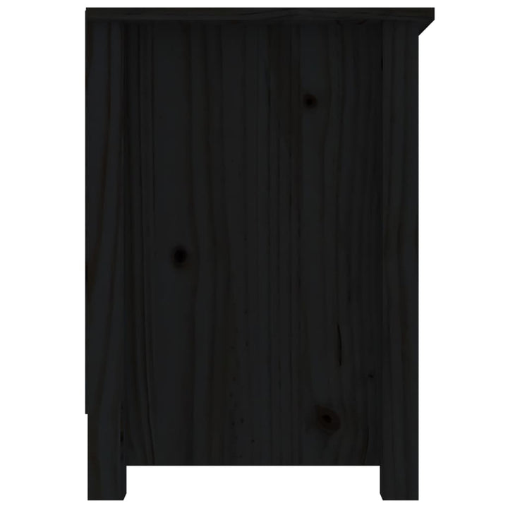 tv-bord 103x36,5x52 cm massivt fyrretræ sort