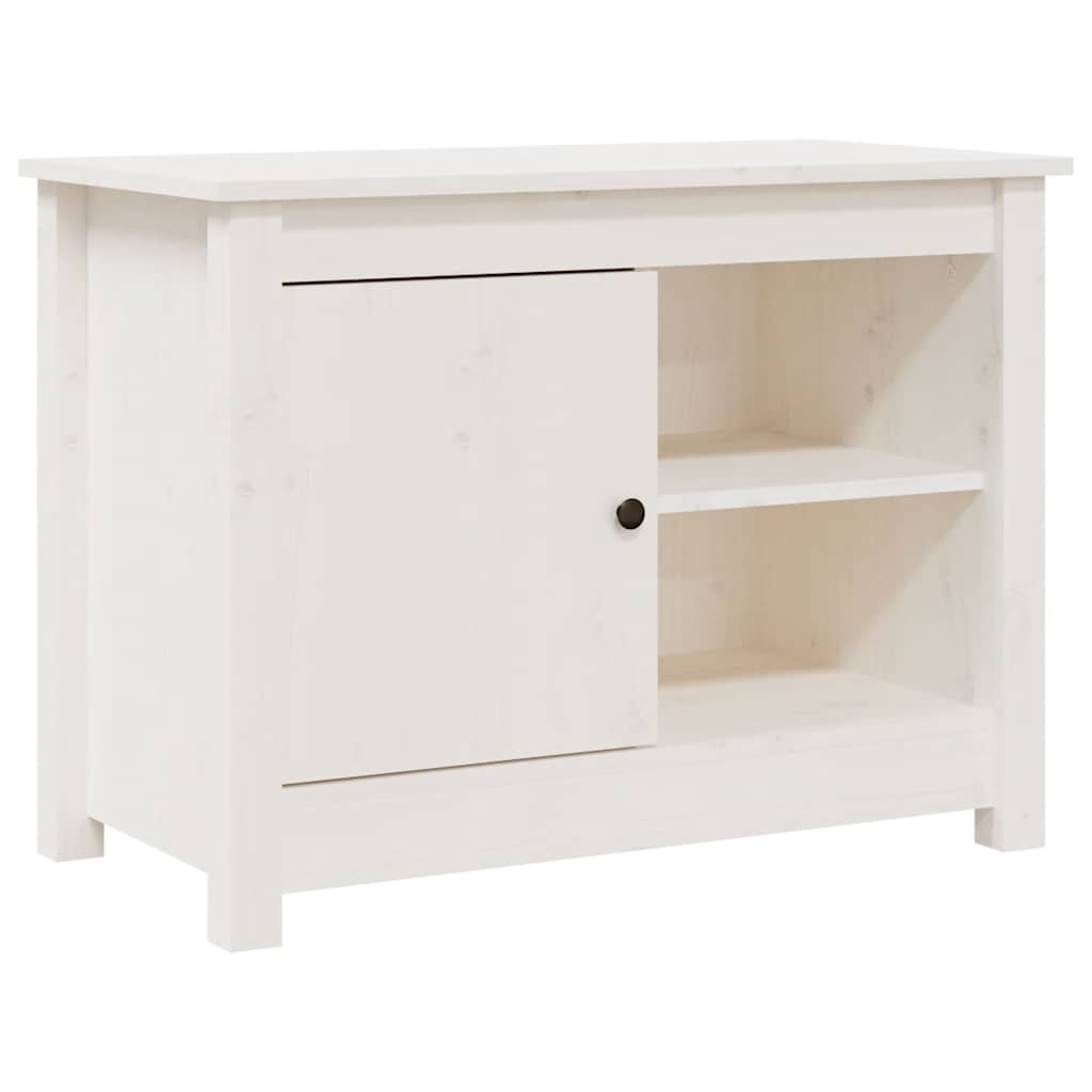 tv-bord 70x36,5x52 cm massivt fyrretræ hvid
