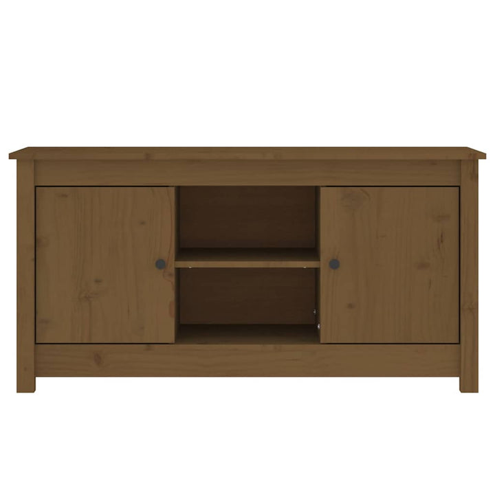 tv-bord 103x36,5x52 cm massivt fyrretræ gyldenbrun
